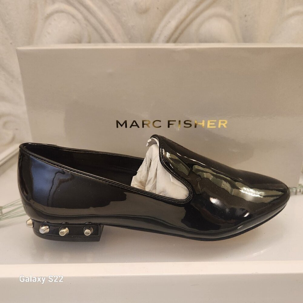 Marc Fisher "Abree2" Patent Black/Studded detail Loafers. NIB. Size 5.5